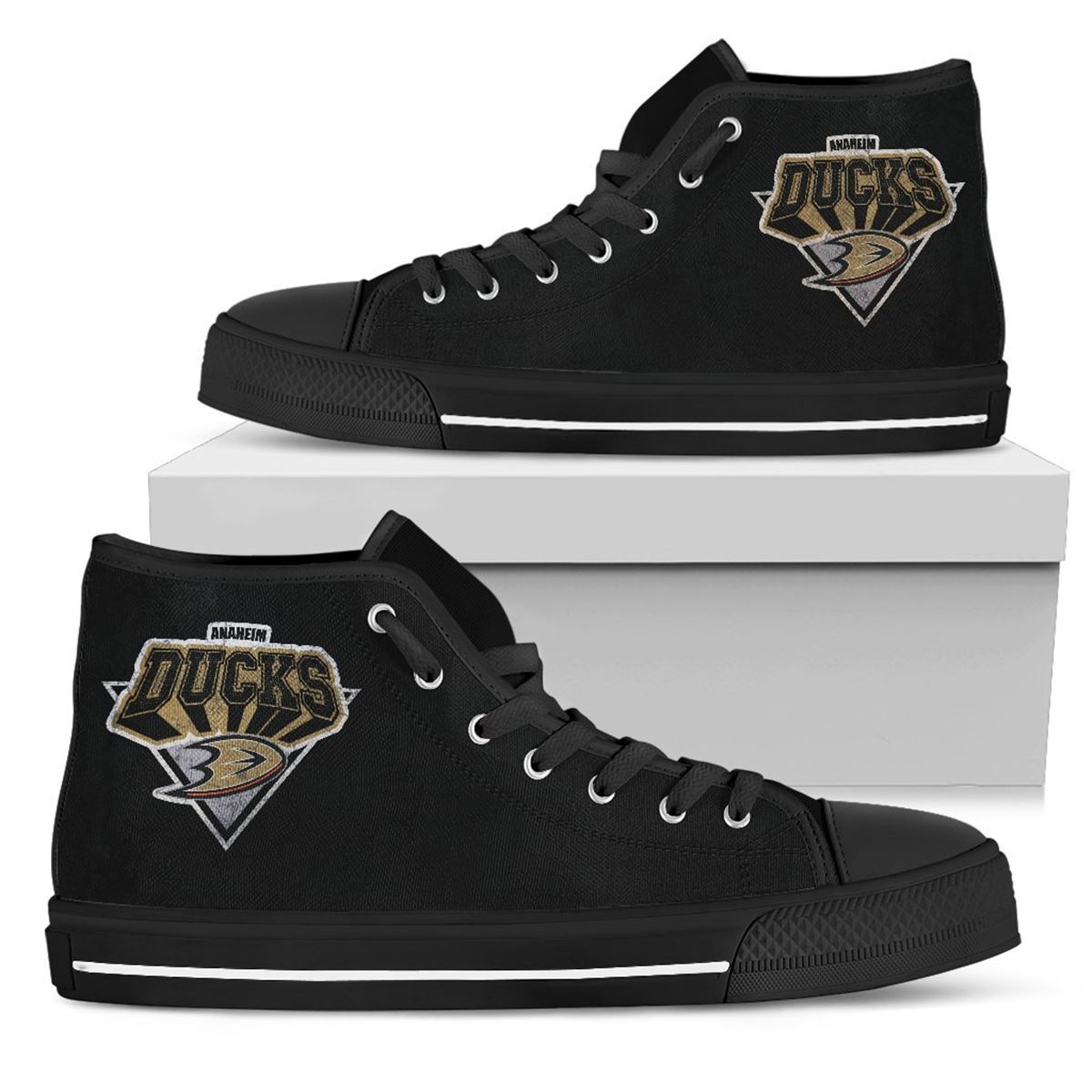 3d Simple Logo Anaheim Ducks High Top Shoes